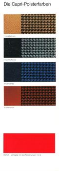 Polsterfarben / Upholstery colours August 1973